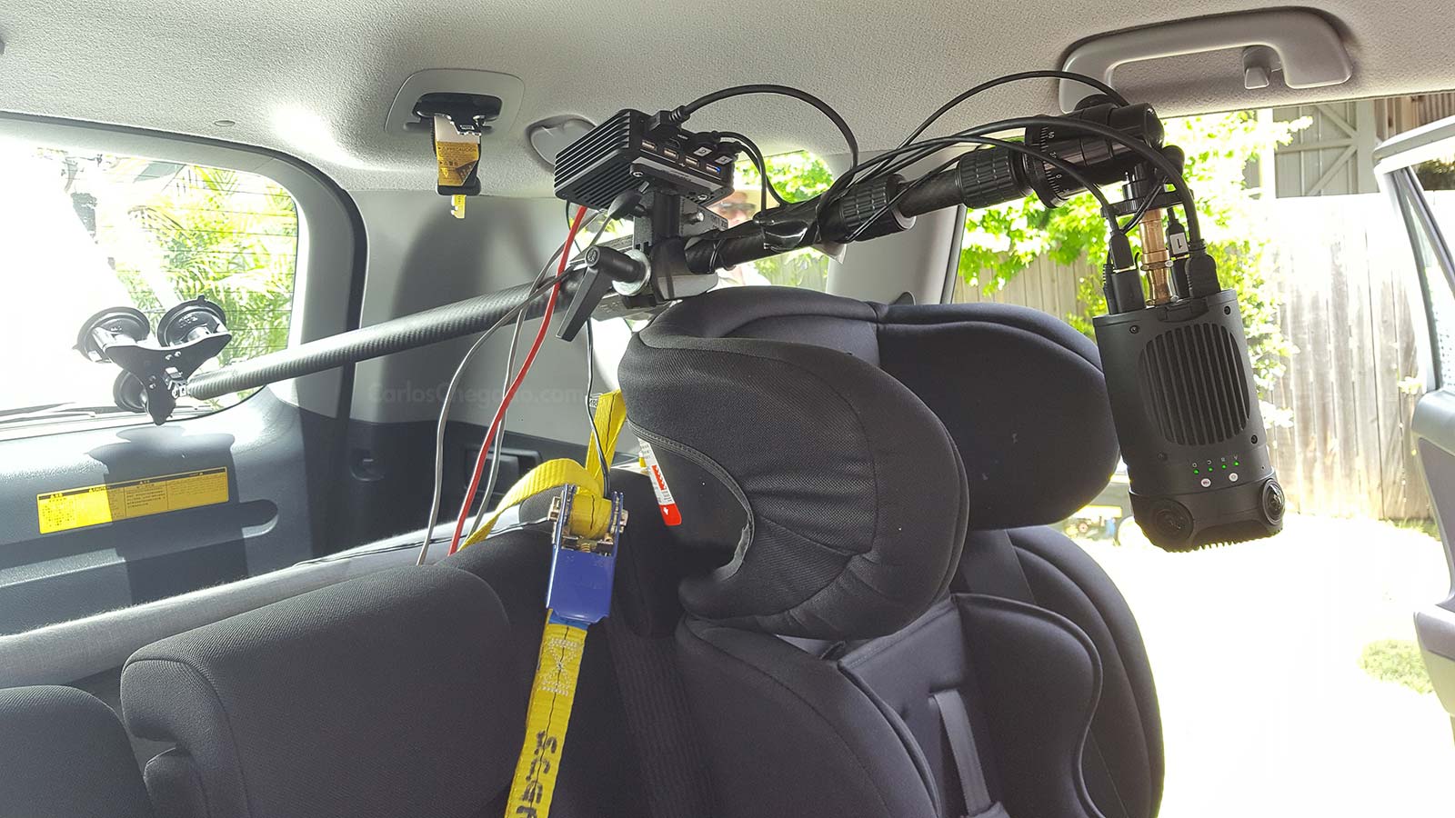 ZCAM S1 mounted inside the car to simulate child POV